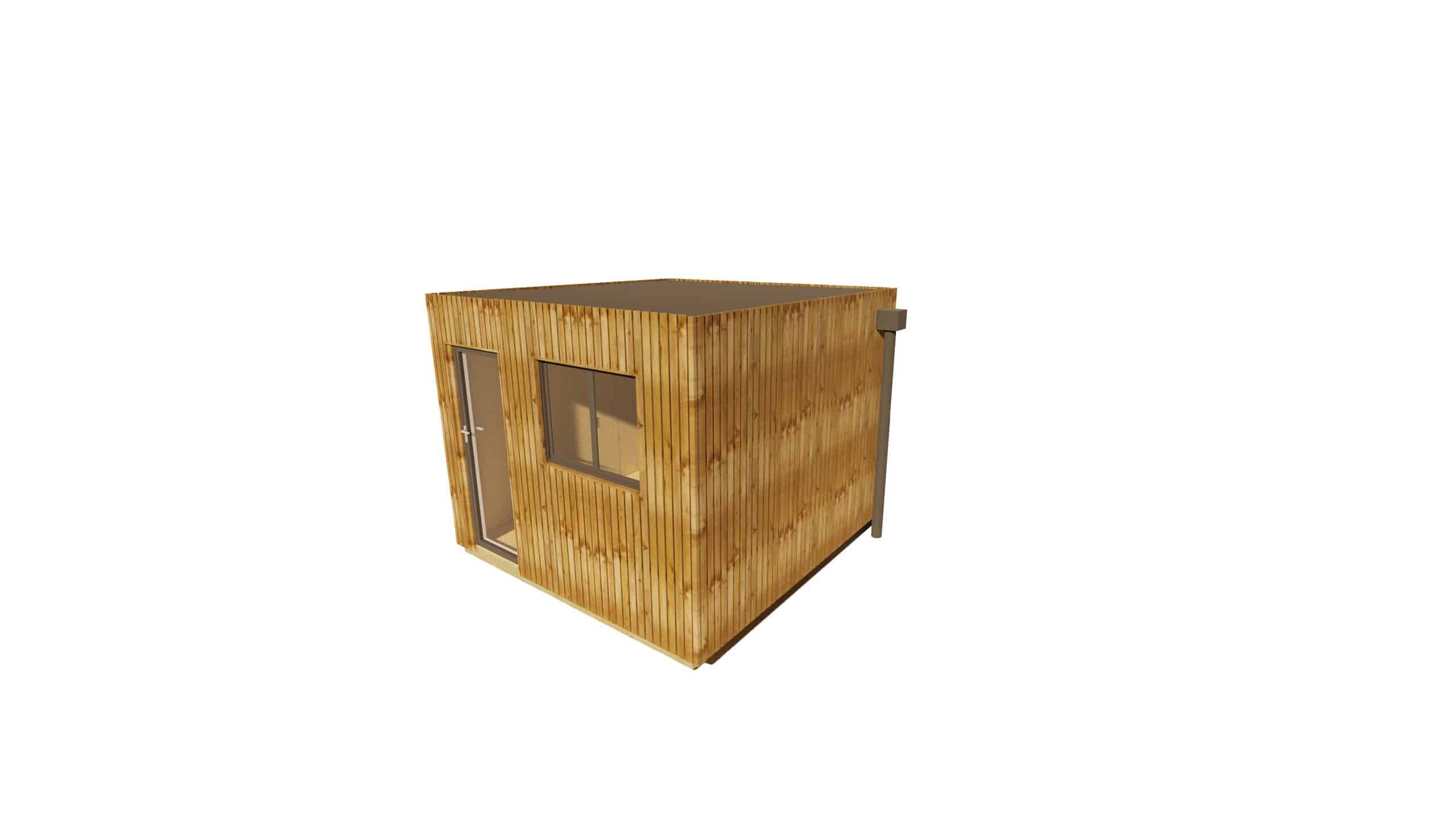 Sans Marque - STUDIO DE JARDIN / 11,8 m2 - 3,35 x 3,52m / Plancher isolé / Bardage Brun / Intérieur OSB / Livraison Gratuite / Studio Français - Image 7
