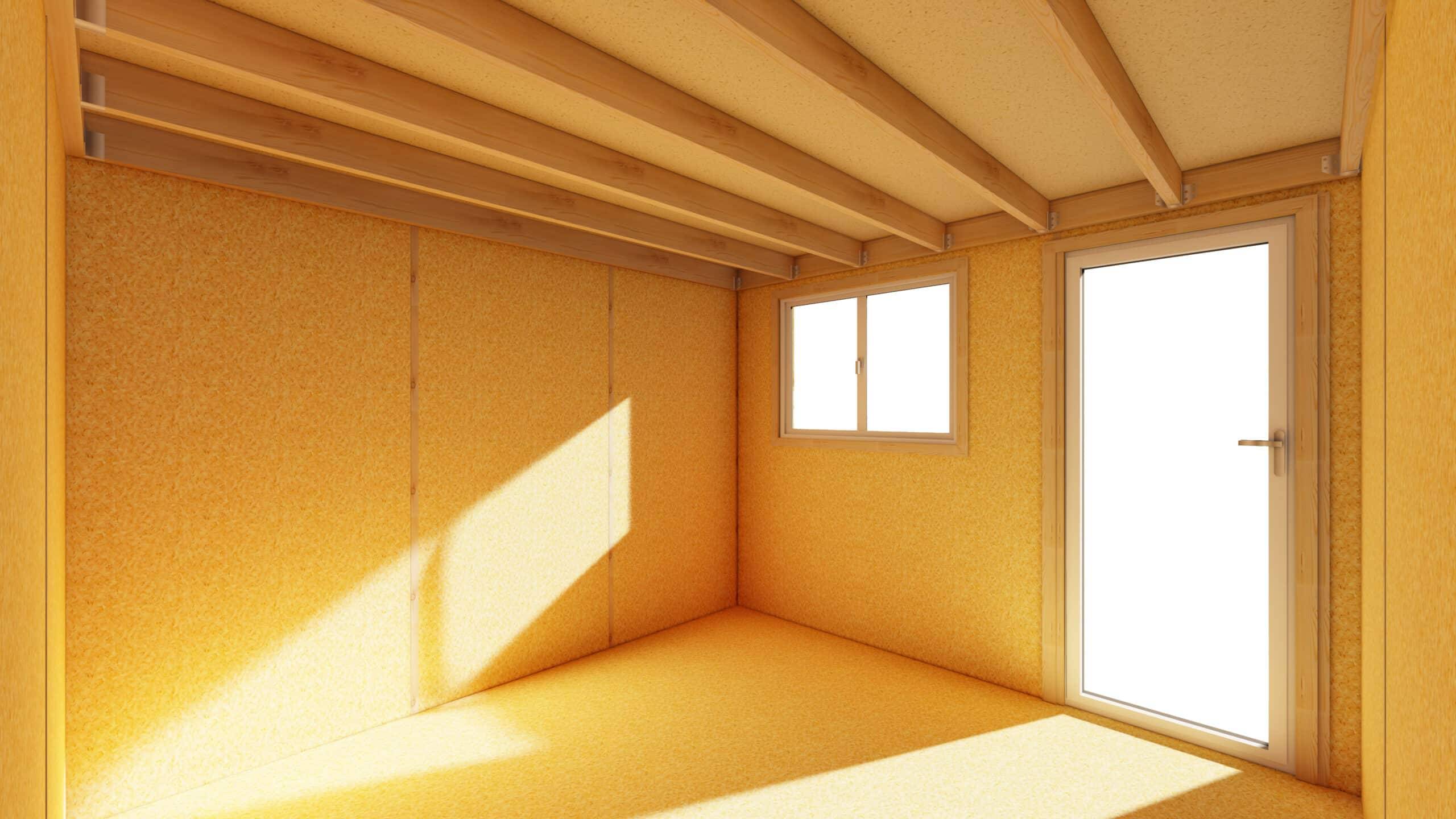 Sans Marque - STUDIO DE JARDIN / 11,8 m2 - 3,35 x 3,52m / Plancher isolé / Bardage Brun / Intérieur OSB / Livraison Gratuite / Studio Français - Image 4