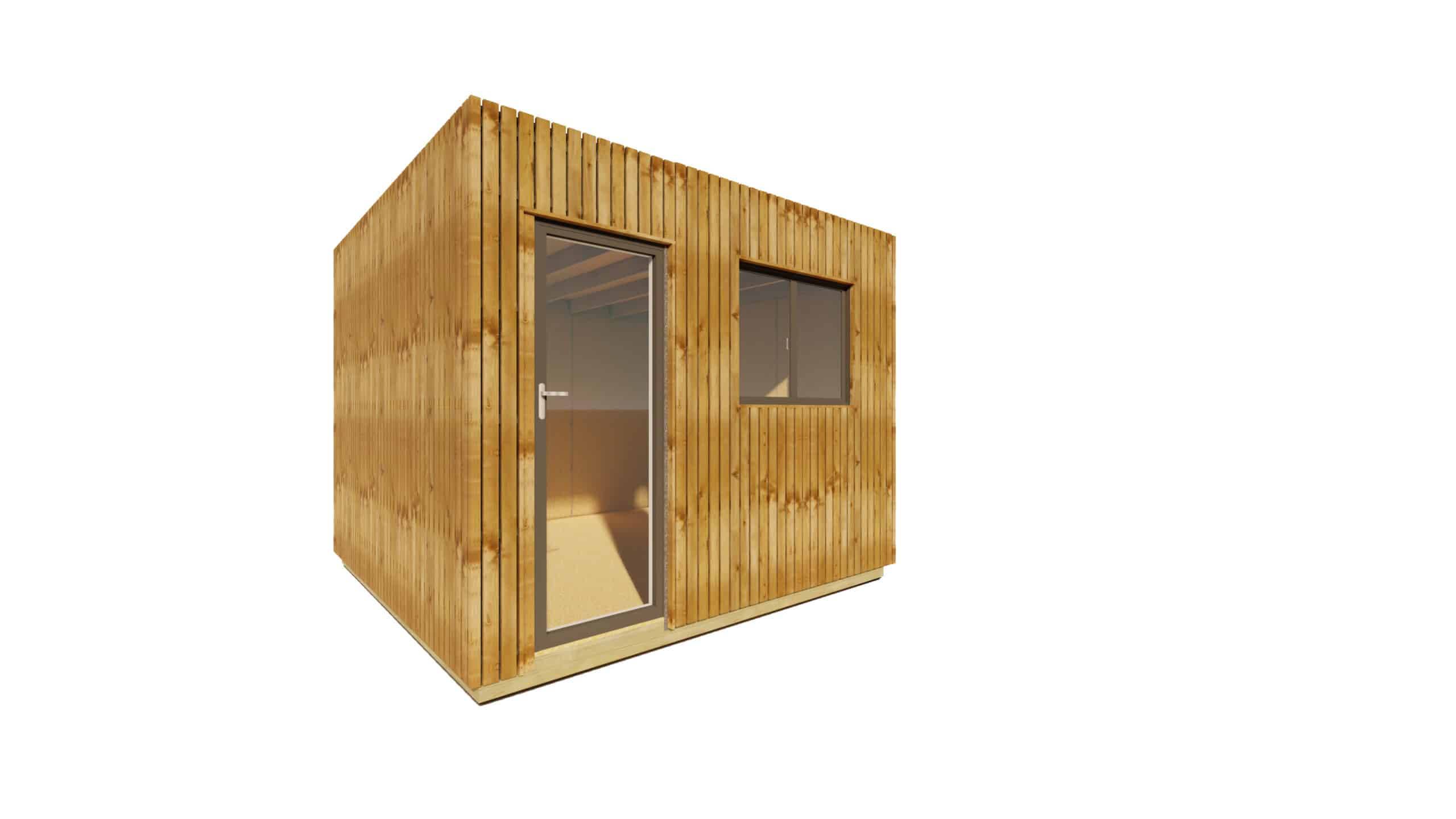 Sans Marque - STUDIO DE JARDIN / 11,8 m2 - 3,35 x 3,52m / Plancher isolé / Bardage Brun / Intérieur OSB / Livraison Gratuite / Studio Français - Image 6