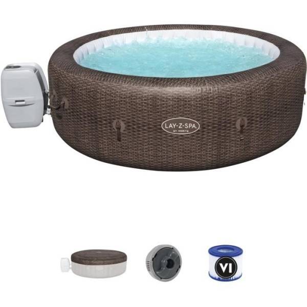 Bestway - Spa gonflable BESTWAY - Lay-Z-Spa St Moritz - 180 airjets - 216 x 76 cm - 5 a 7 places - Rond (couverture, cartouche, diffuseur) - Image 5