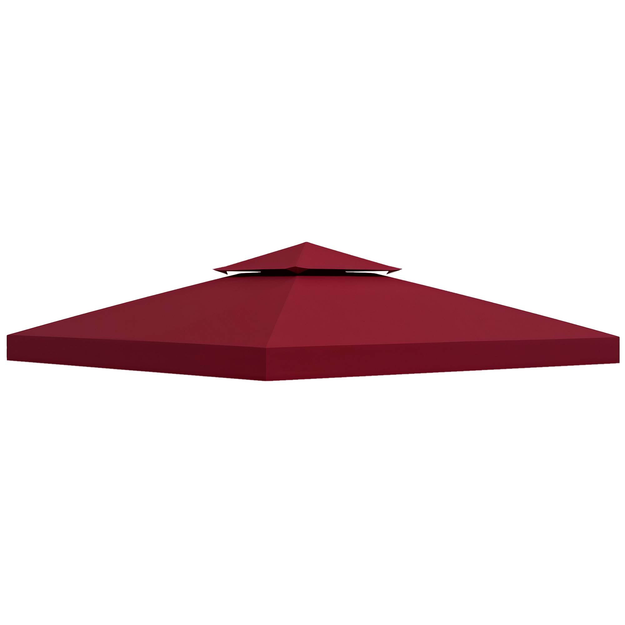 Toit de Remplacement pour pavillon de Jardin Toile de Rechange pour pavillon tonnelle Tente 3 x 3 m Rouge vineux - Image 1