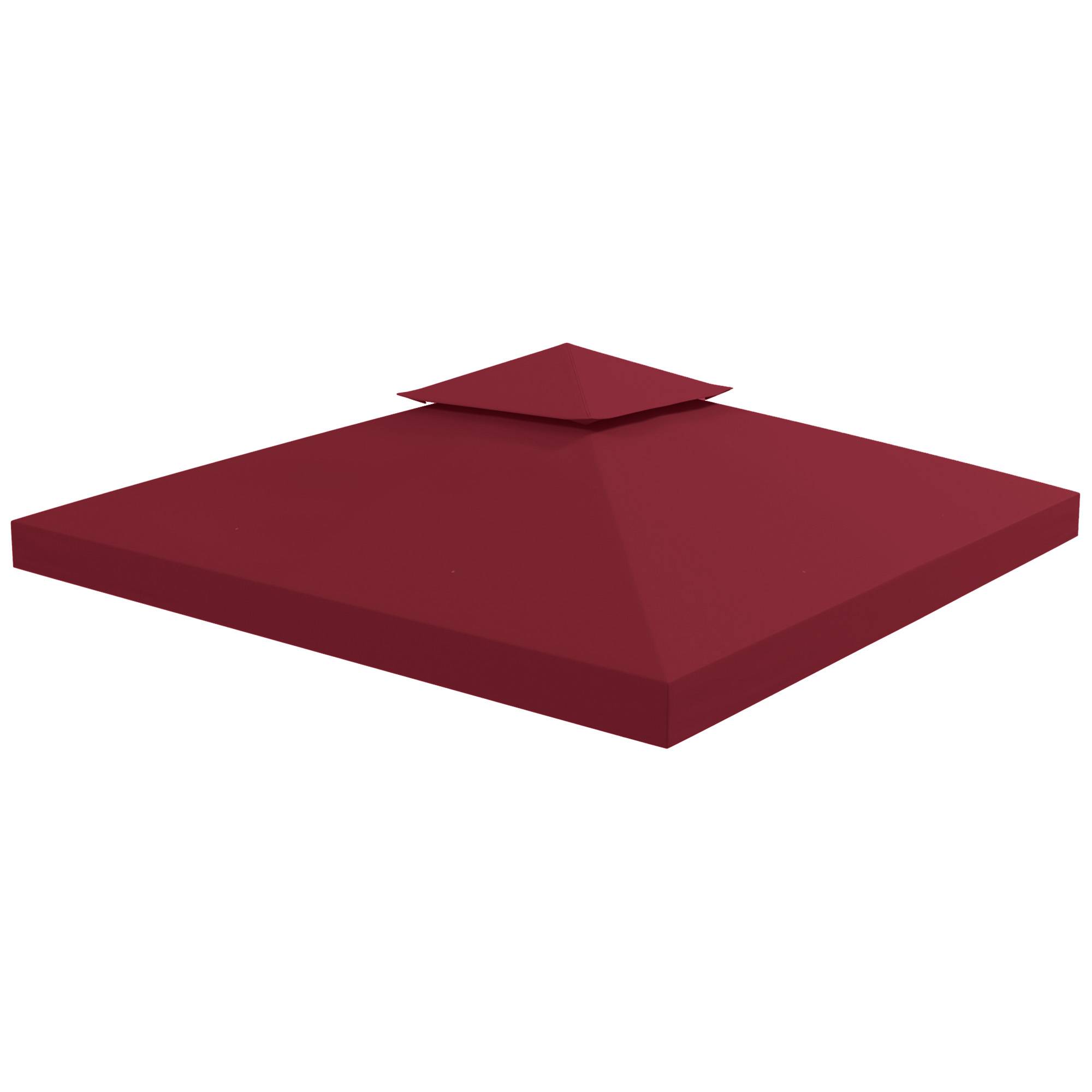 Toit de Remplacement pour pavillon de Jardin Toile de Rechange pour pavillon tonnelle Tente 3 x 3 m Rouge vineux - Image 2