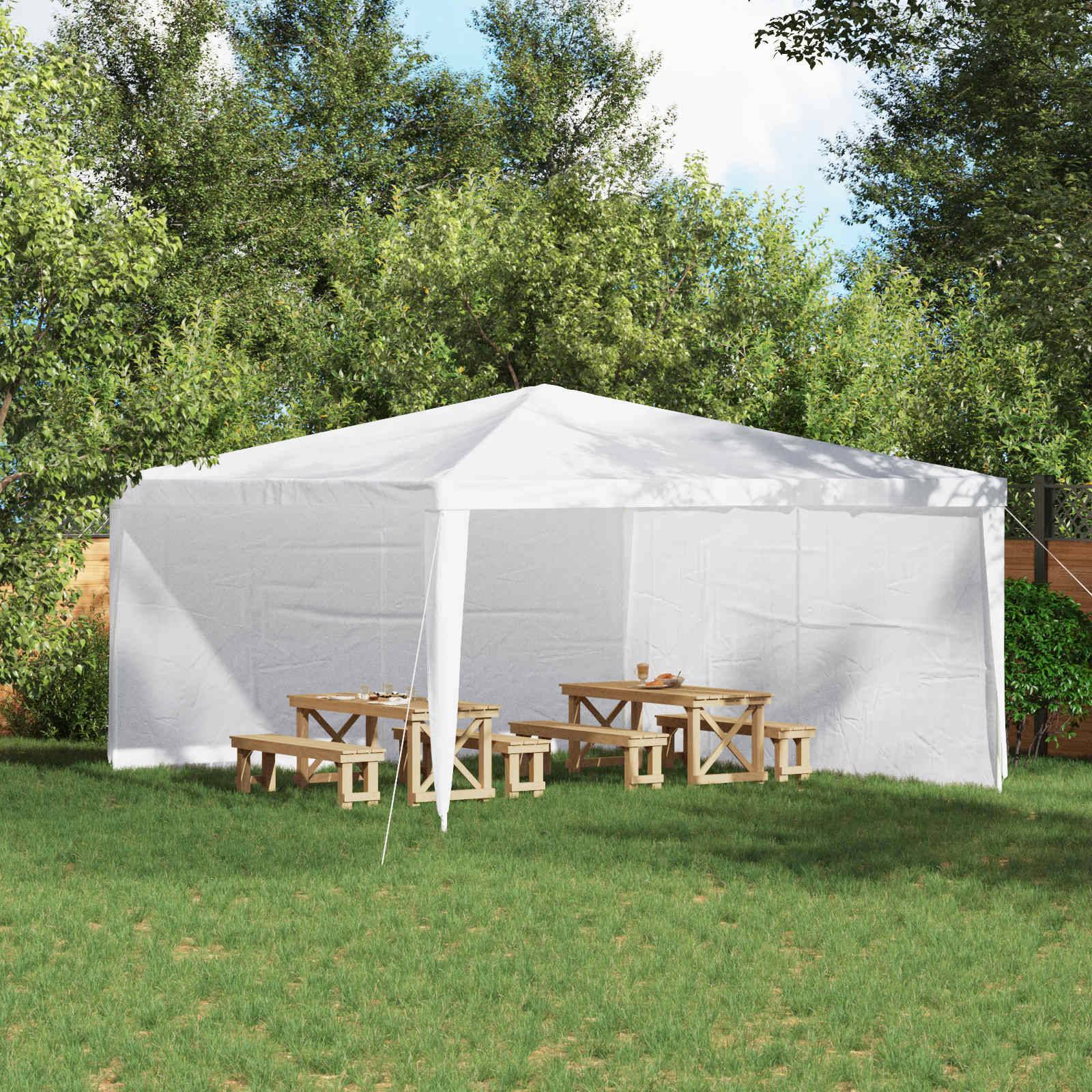 Mur de tente de fête PE et acier blanc 400 x 195 cm - PANGIVO - Image 1