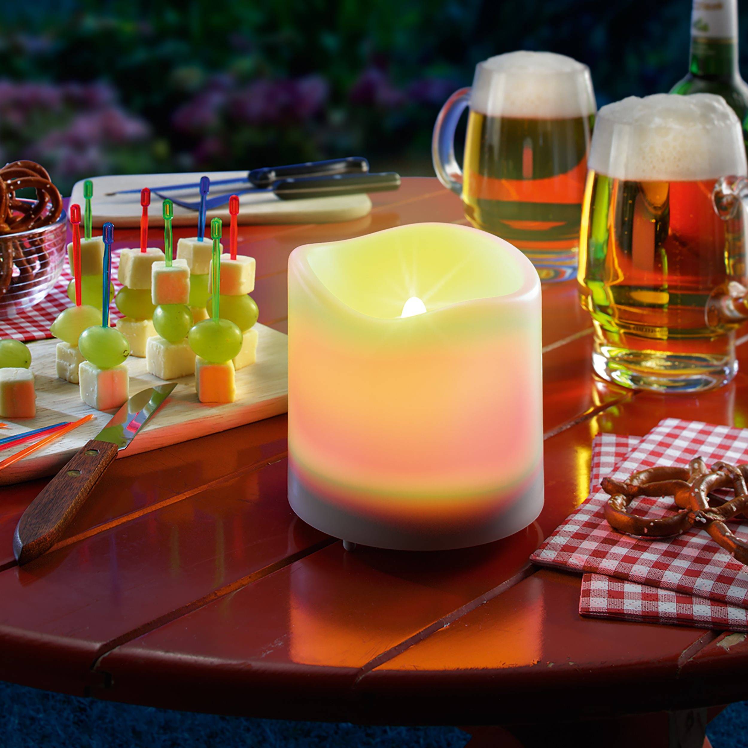 esotec - esotec Bougie solaire Romatica avec effet vacillant 10x10cm Lumière vacillante outdoor 102079 - Image 1