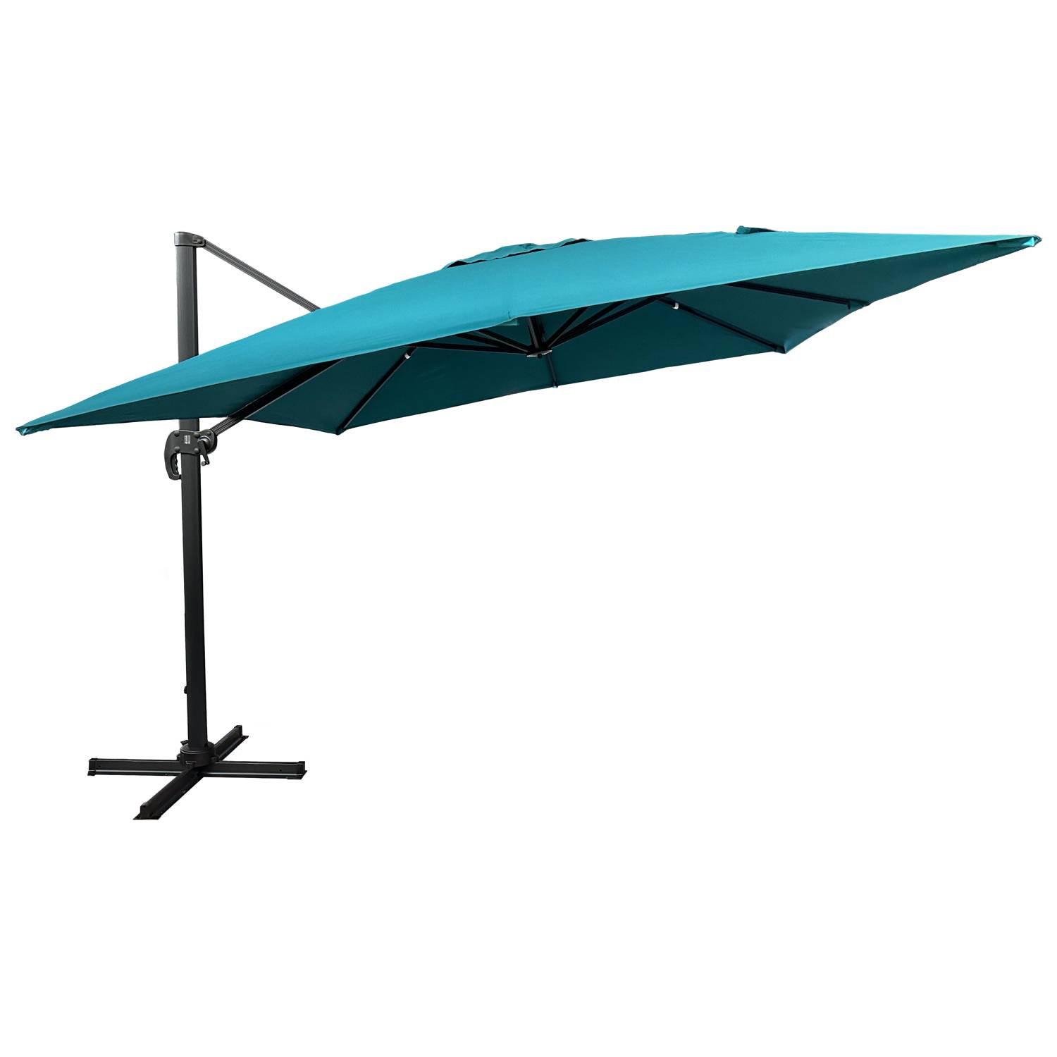 Happy Garden - Parasol déporté MOLOKAI carré 3x3m bleu + housse - HAPPY GARDEN - Image 3