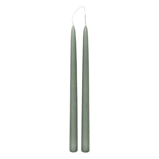 Lot de 2 Bougies Bâton "Hugo" 30cm Vert Céladon - Image 1