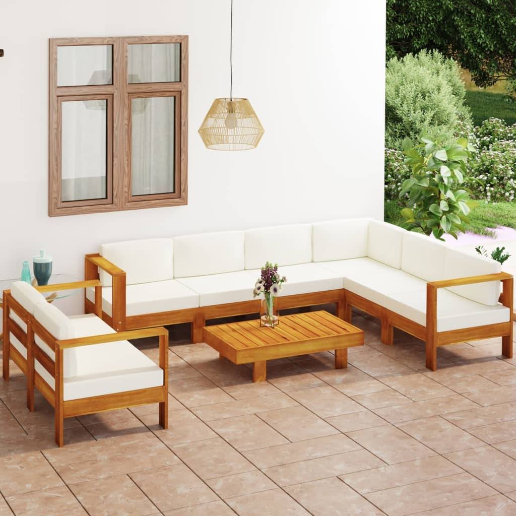 Vidaxl - Salon de jardin 8 pièces avec coussins 100 x 60 cm Bois d'acacia vidaXL 3057939 - Image 1