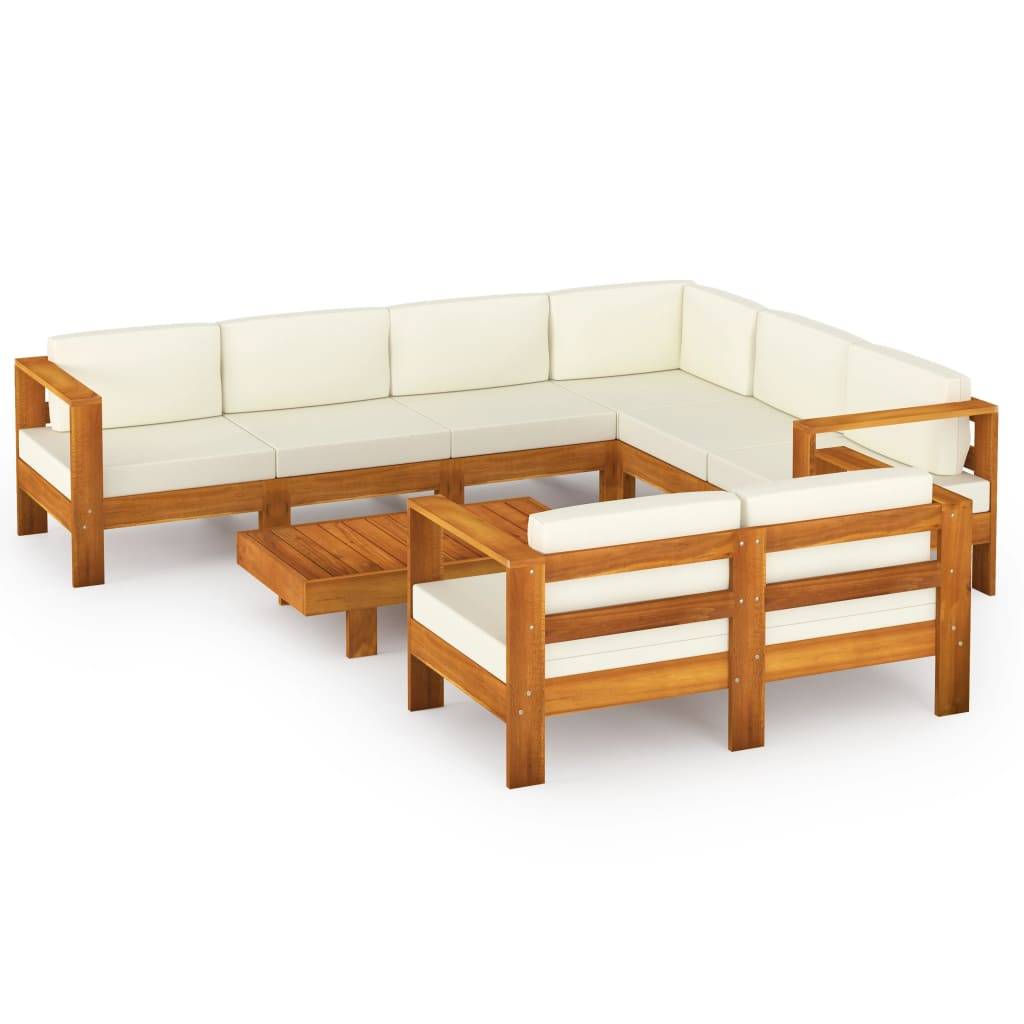 Vidaxl - Salon de jardin 8 pièces avec coussins 100 x 60 cm Bois d'acacia vidaXL 3057939 - Image 2