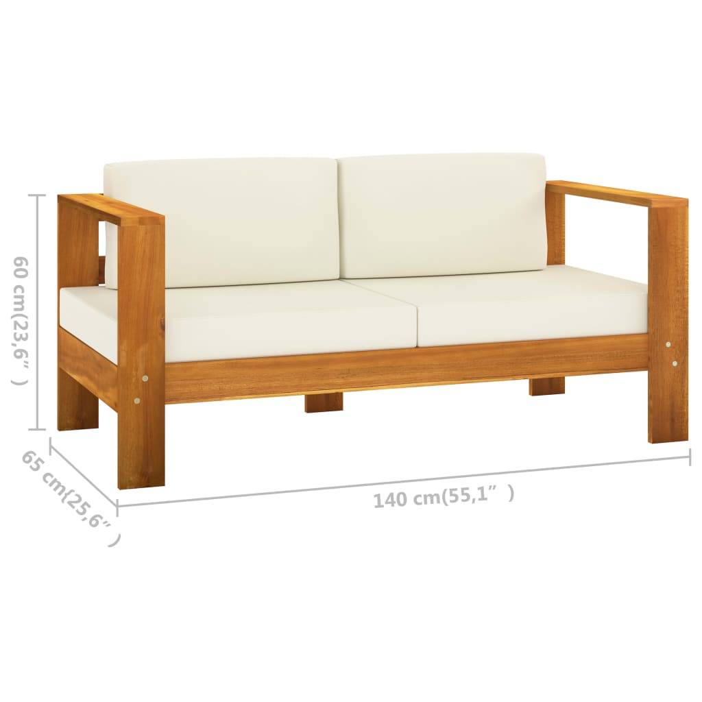 Vidaxl - Salon de jardin 8 pièces avec coussins 100 x 60 cm Bois d'acacia vidaXL 3057939 - Image 3