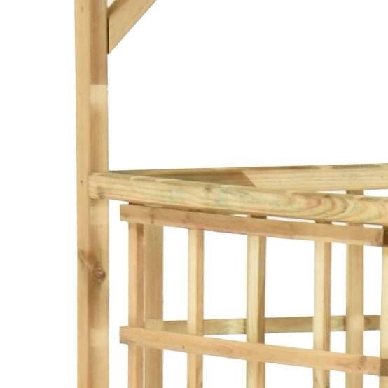 Abri Cache-Poubelle Triple Pergola Bois Traité Support Plantes 200x80cm Brun - ComfortXL Outdoor Living - Image 6