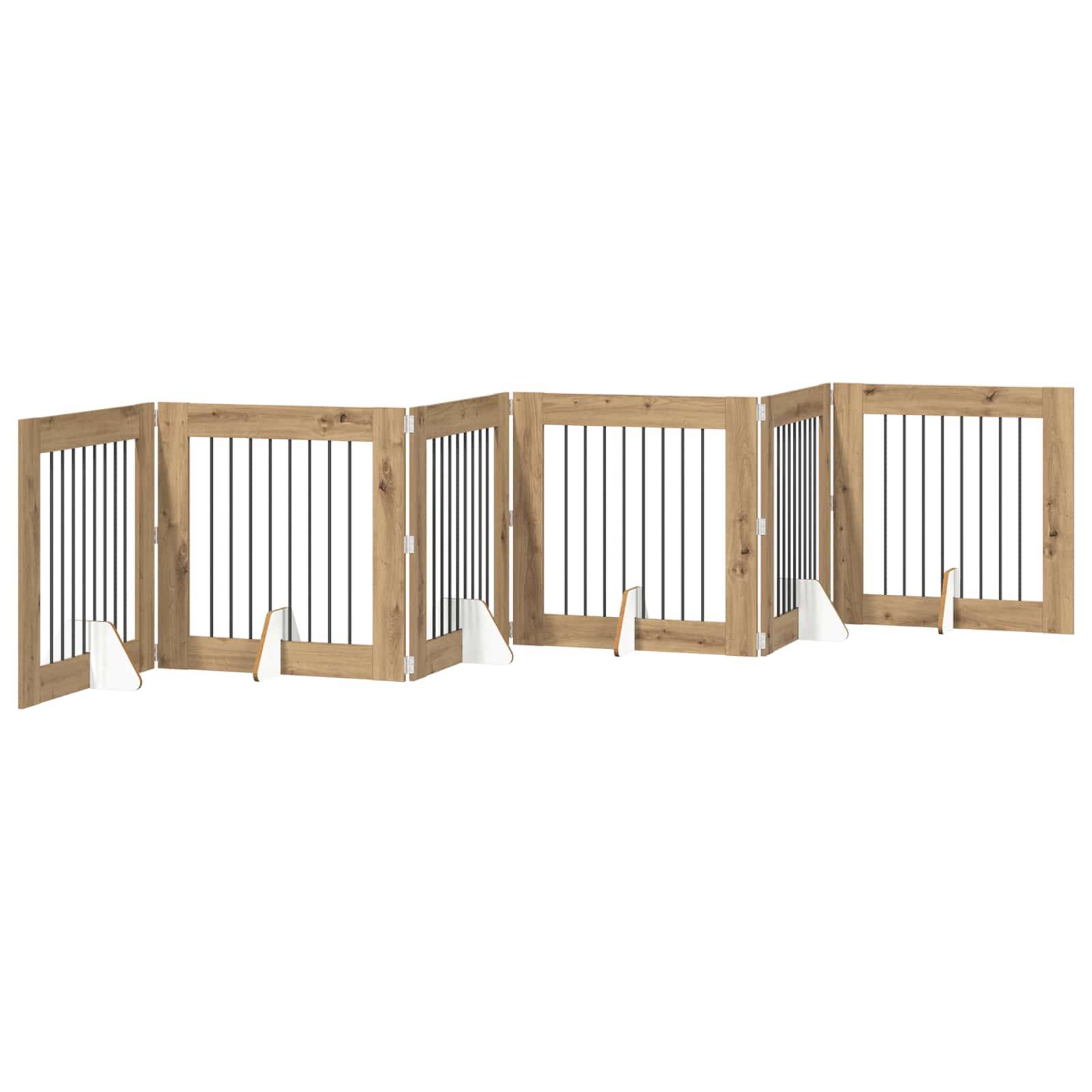 Barrière pour chien bois chêne artisanal 482 x 34 x 80 cm - PANGIVO - Image 4