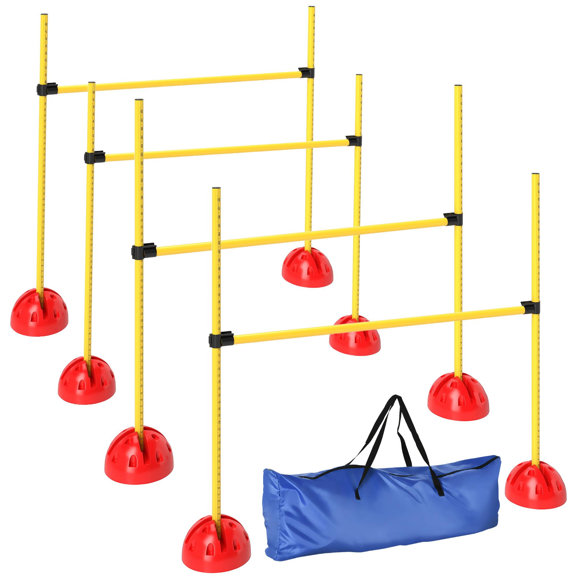 ComfortXL - Haies agilité chien ABS réglables lot de 4 jaune orange pour entraînement au saut avec sac - ComfortXL Outdoor Living - Image 1
