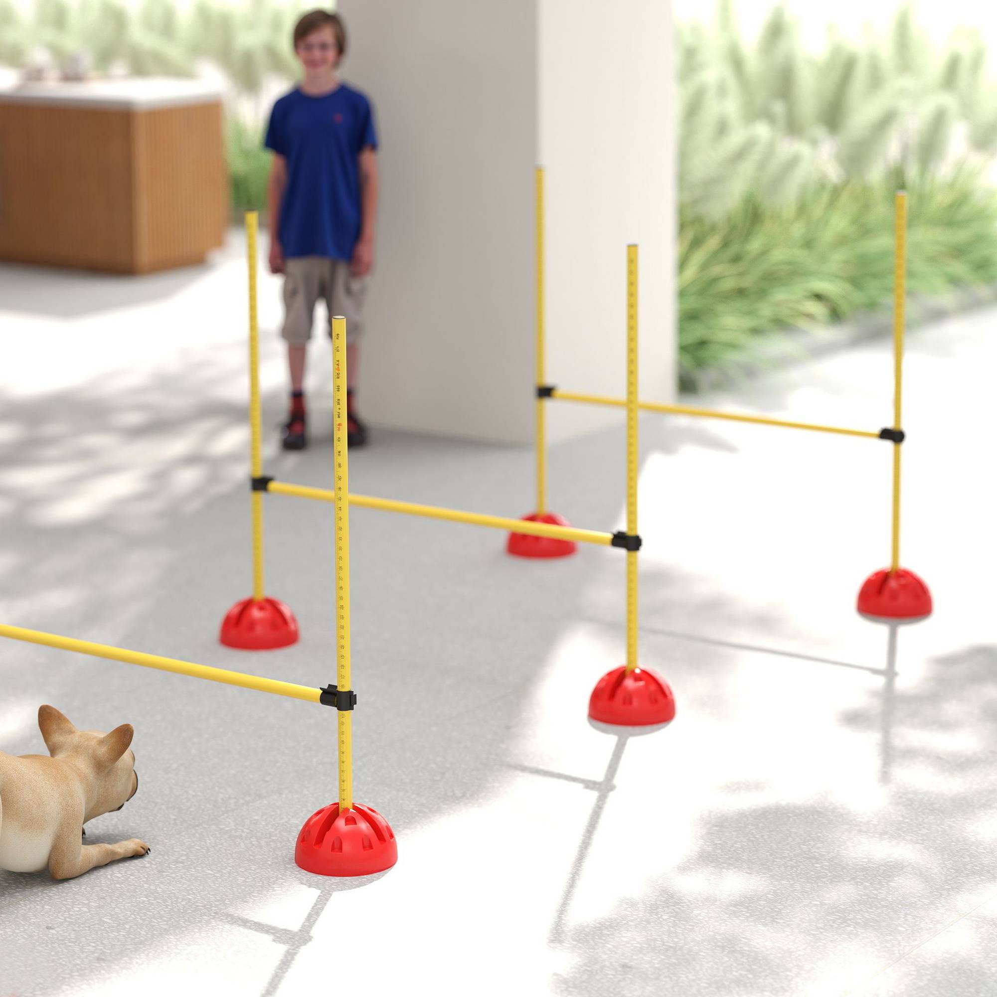 ComfortXL - Haies agilité chien ABS réglables lot de 4 jaune orange pour entraînement au saut avec sac - ComfortXL Outdoor Living - Image 10