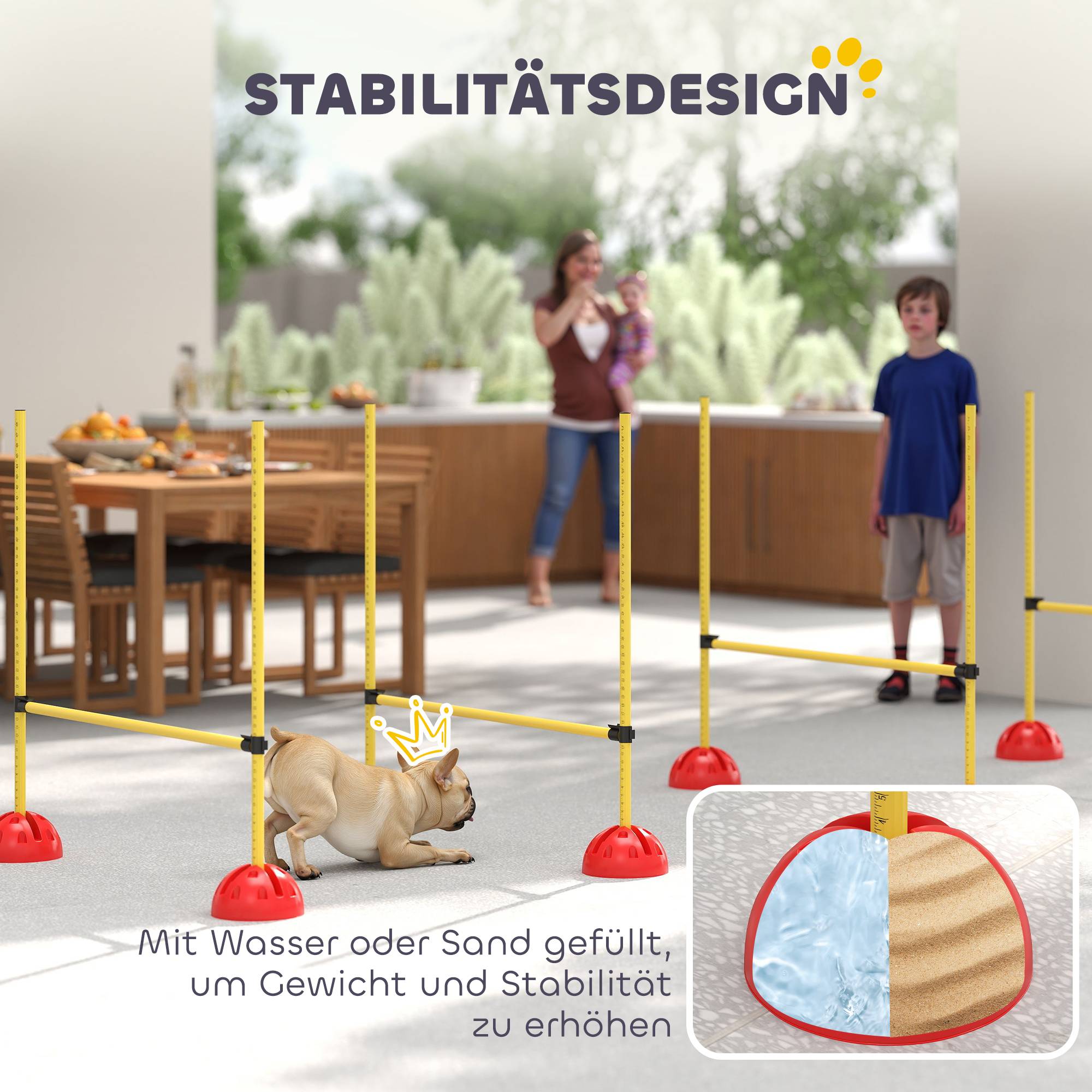 ComfortXL - Haies agilité chien ABS réglables lot de 4 jaune orange pour entraînement au saut avec sac - ComfortXL Outdoor Living - Image 8