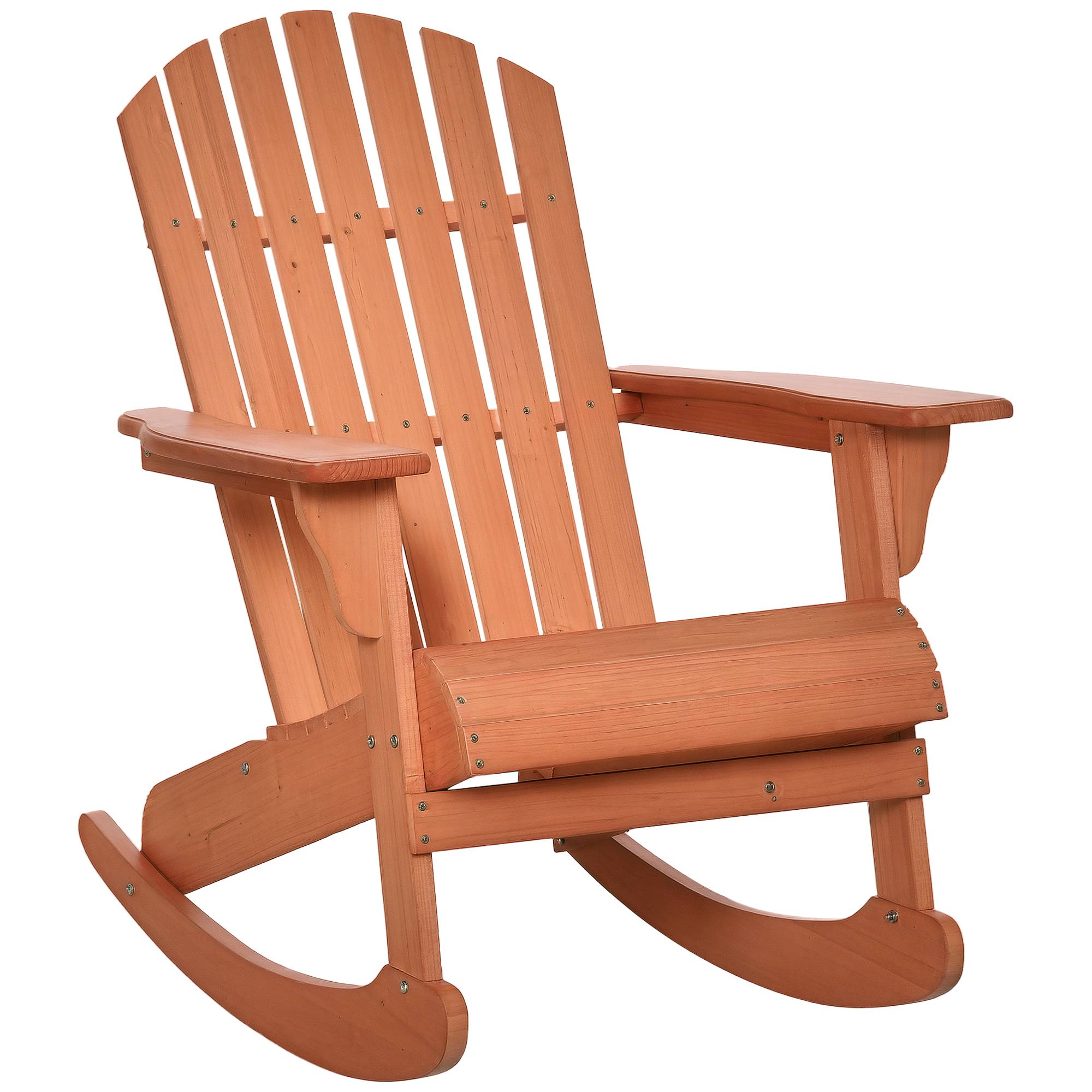 ComfortXL - Fauteuil à bascule bois sapin Jardin terrasse Style Adirondack vintage 77x94x97cm Naturel - ComfortXL Outdoor Living - Image 1