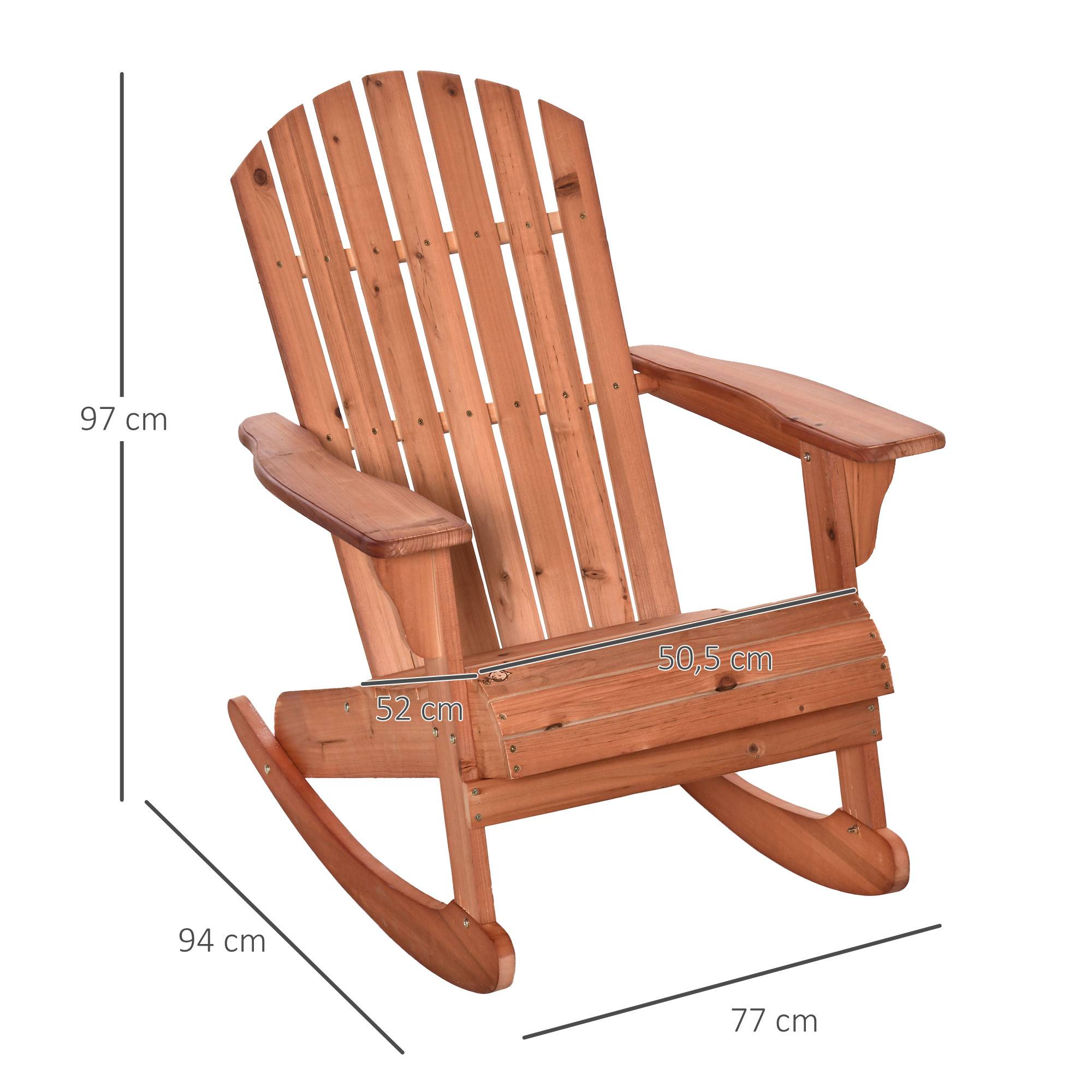 ComfortXL - Fauteuil à bascule bois sapin Jardin terrasse Style Adirondack vintage 77x94x97cm Naturel - ComfortXL Outdoor Living - Image 5