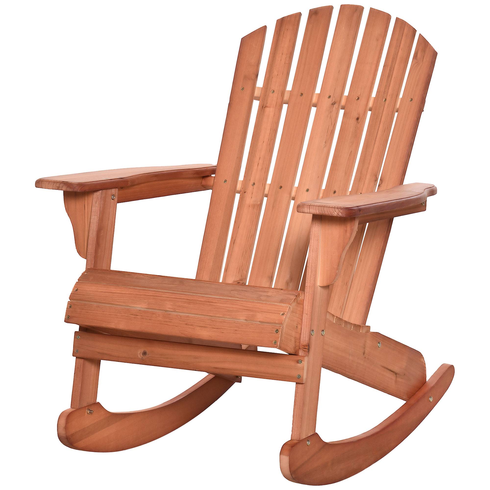 ComfortXL - Fauteuil à bascule bois sapin Jardin terrasse Style Adirondack vintage 77x94x97cm Naturel - ComfortXL Outdoor Living - Image 2