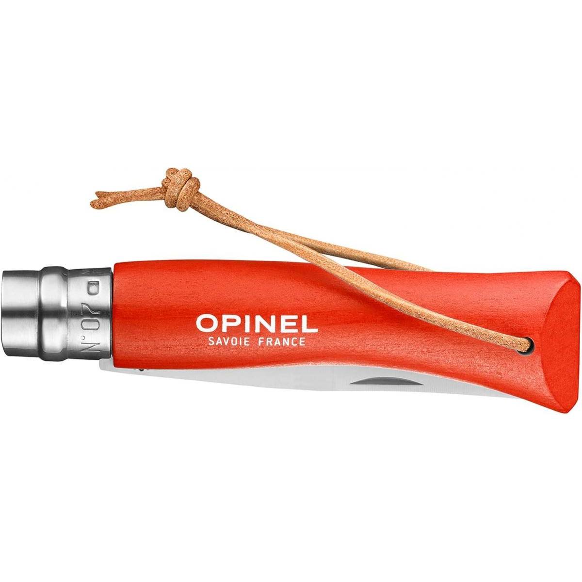 Opinel - Couteau Baroudeur n°7 - lame 8 cm orange avec lien en cuir - Image 2