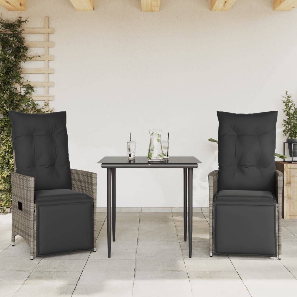 Chaise bois composite 2 places rotin gris 56 x 59 x 92 cm - Prolenta premium p3136.4 - Image 1