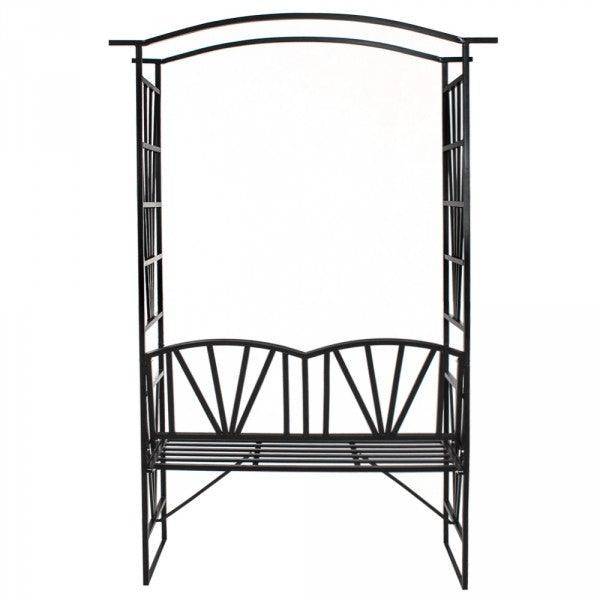 Helloshop26 - Arche arceau rosier treillis de jardin support pour plantes grimpantes avec banc - Image 4