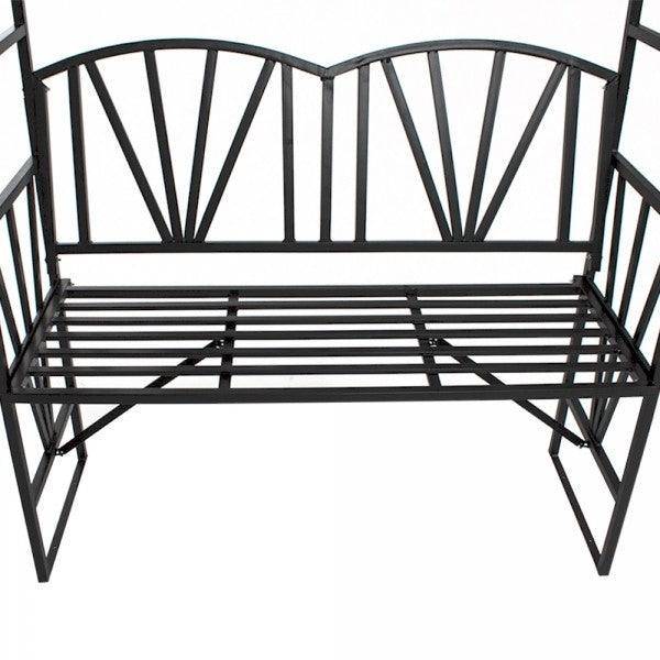 Helloshop26 - Arche arceau rosier treillis de jardin support pour plantes grimpantes avec banc - Image 3