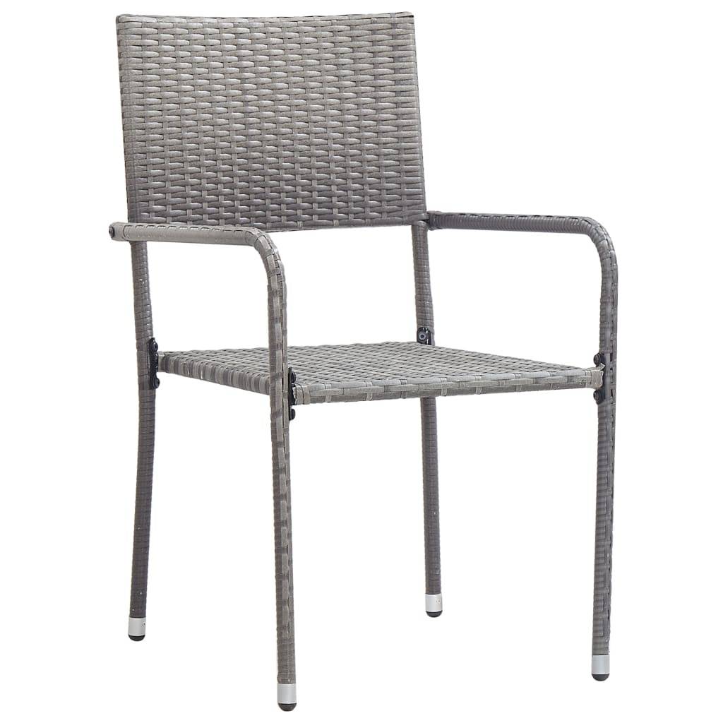 Maison Chic - Lot de 2 Chaises de jardin empilable - Chaise à dîner d'extérieur - Fauteuil d'extérieur gris résine tressée - MEUBLE PRO-JU6185 - Image 1