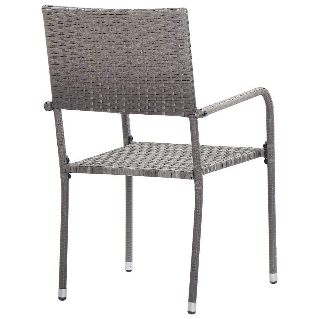Maison Chic - Lot de 2 Chaises de jardin empilable - Chaise à dîner d'extérieur - Fauteuil d'extérieur gris résine tressée - MEUBLE PRO-JU6185 - Image 5