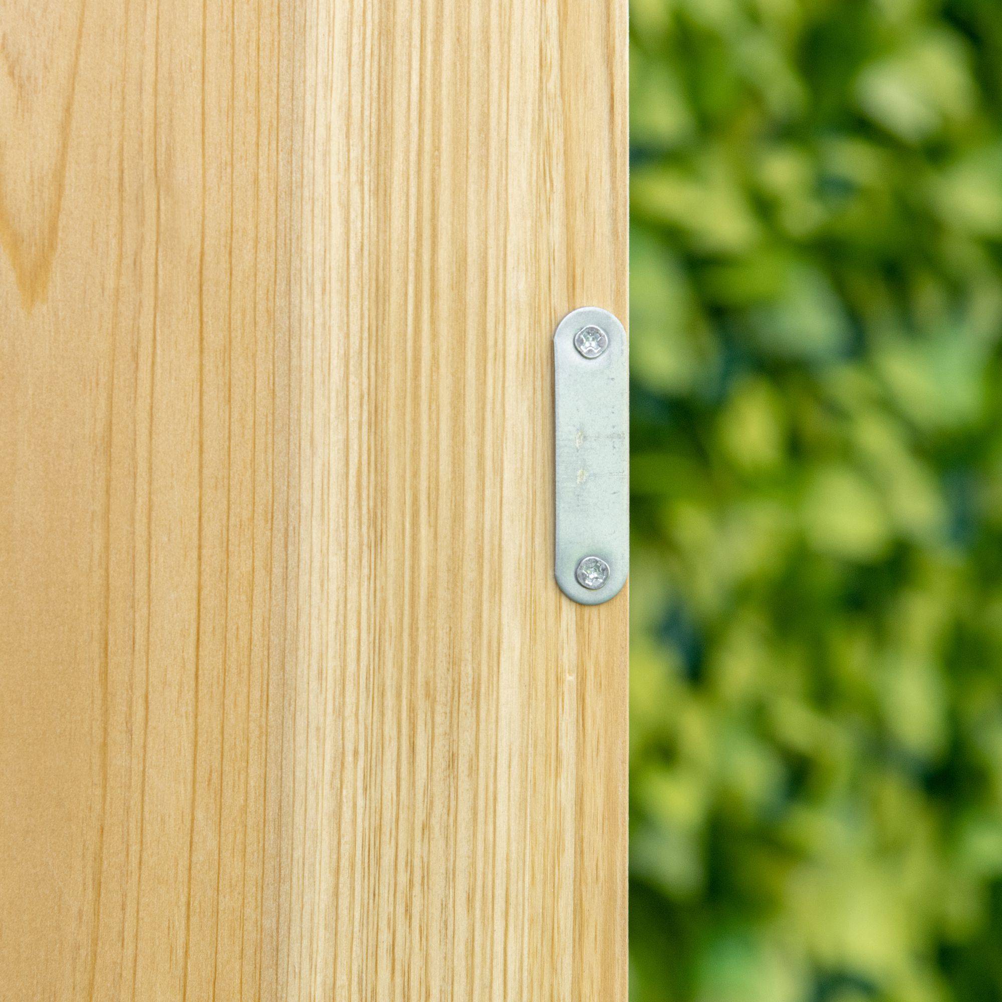 Outsunny - Armoire de jardin de rangement 80x45x92cm avec plateau métal galvanisé étagère double porte poignée pieds surélevés bois massif naturel - Outsunny - Image 9