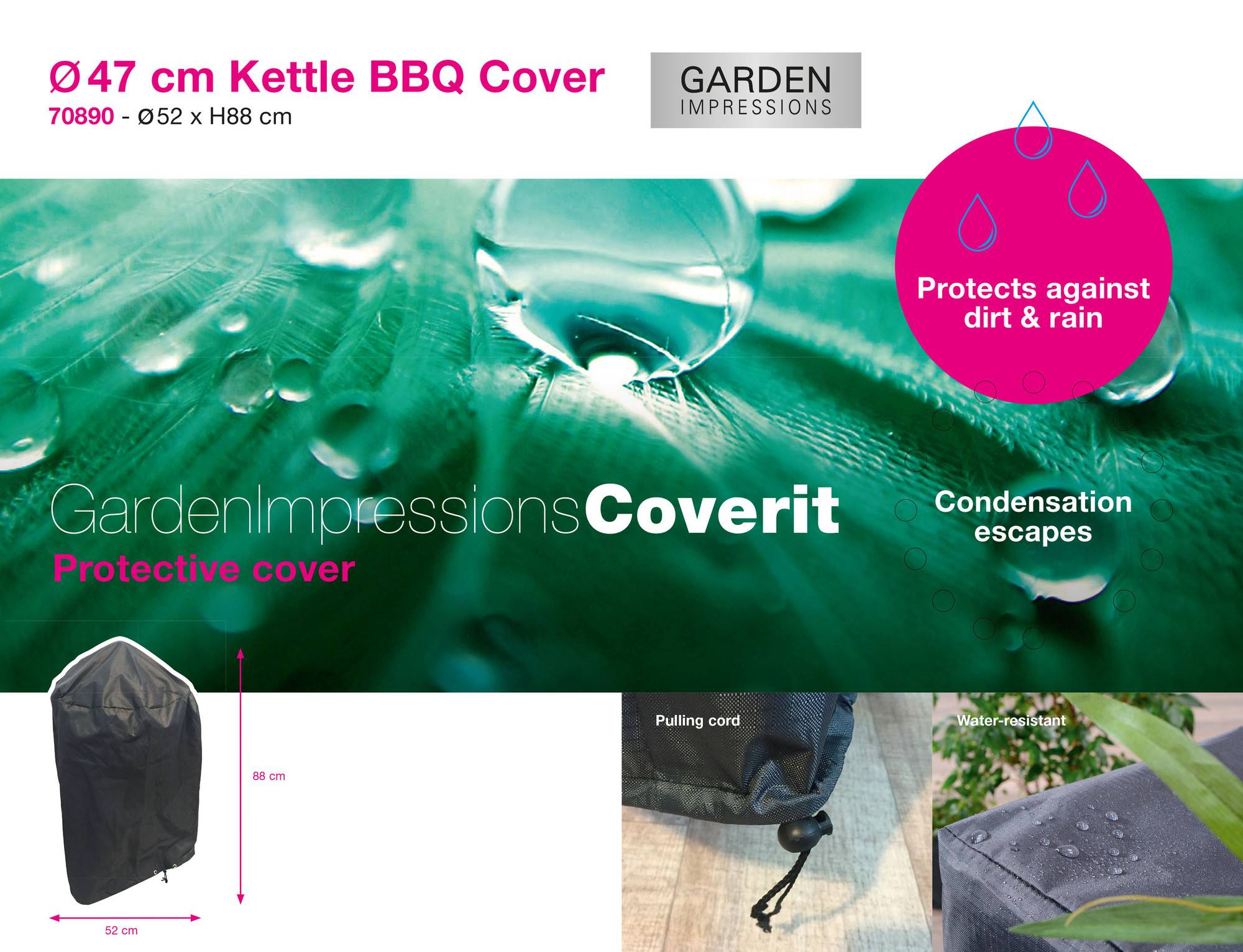 Garden Impressions - Housse Coverit bbq ronde - Ø 52 x H 88 - Garden Impressions - Image 1