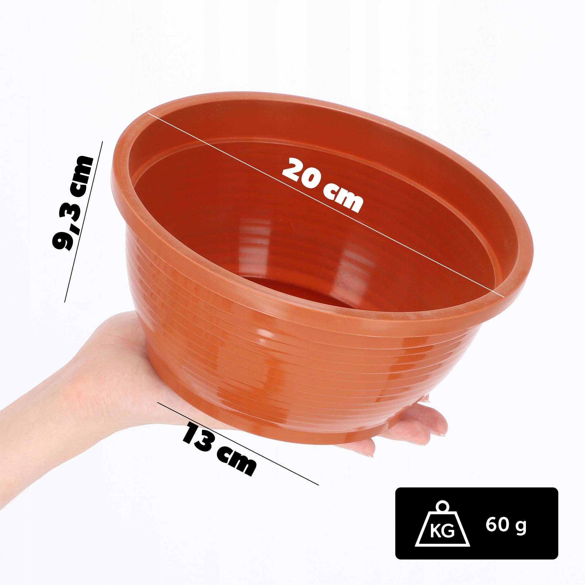 Bol de Cimetière Anti-Intempéries - Pot de Fleurs Plastique (20cm) - Image 2
