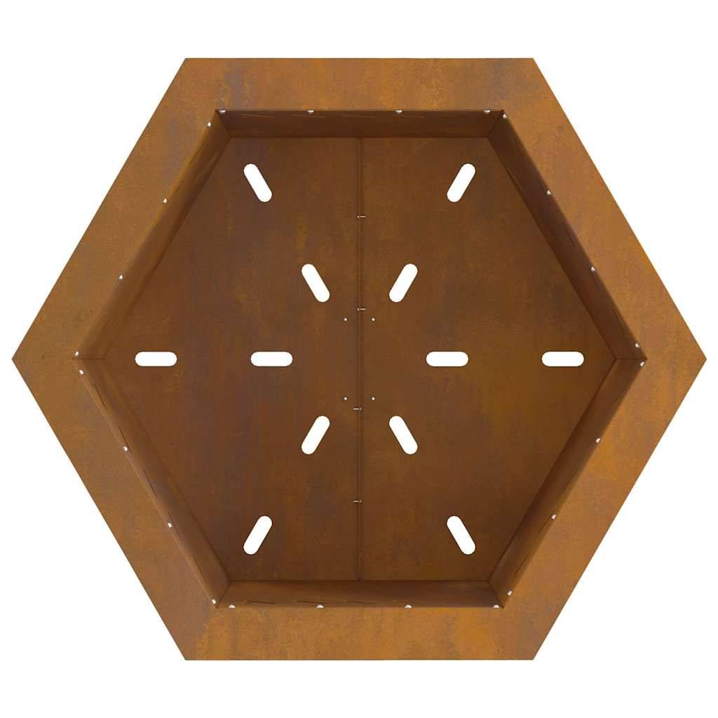 ComfortXL - Braséro hexagonal sans fumée en acier design moderne pour jardin terrasse Marron 58 cm – ComfortXL Outdoor Living - Image 7