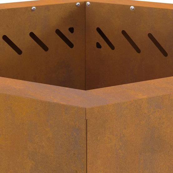 ComfortXL - Braséro hexagonal sans fumée en acier design moderne pour jardin terrasse Marron 58 cm – ComfortXL Outdoor Living - Image 9
