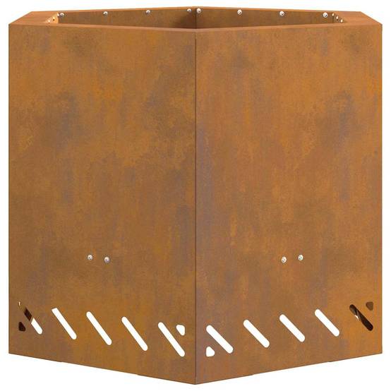 ComfortXL - Braséro hexagonal sans fumée en acier design moderne pour jardin terrasse Marron 58 cm – ComfortXL Outdoor Living - Image 2
