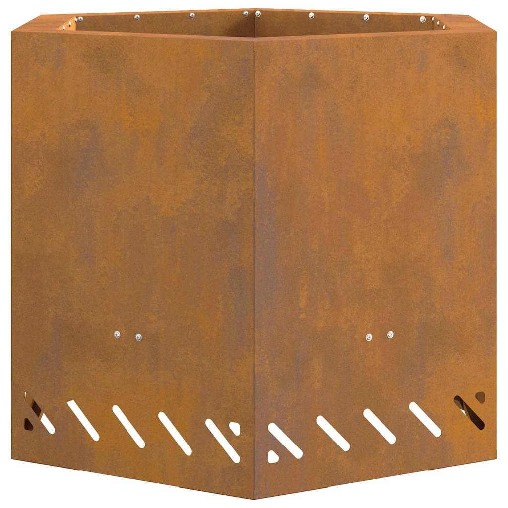 ComfortXL - Braséro hexagonal sans fumée en acier design moderne pour jardin terrasse Marron 58 cm – ComfortXL Outdoor Living - Image 2