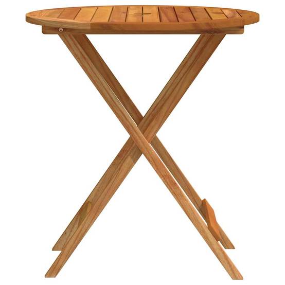 Table de jardin | Table d'extérieur pliable Ø60x75 cm Bois d'eucalyptus solide - Image 3