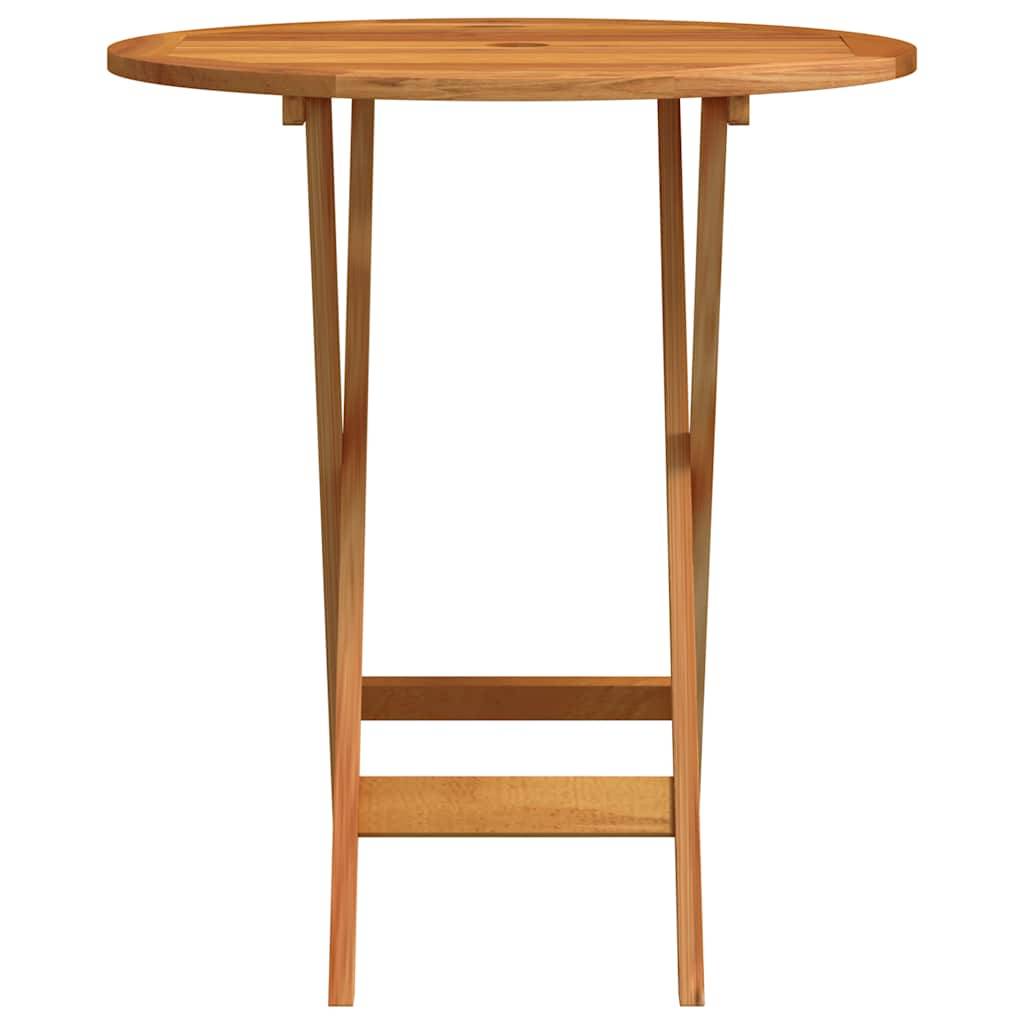 Table de jardin | Table d'extérieur pliable Ø60x75 cm Bois d'eucalyptus solide - Image 4