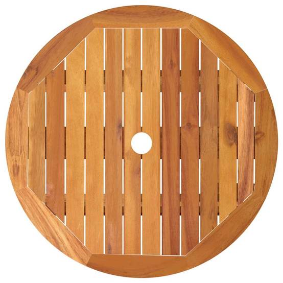 Table de jardin | Table d'extérieur pliable Ø60x75 cm Bois d'eucalyptus solide - Image 5