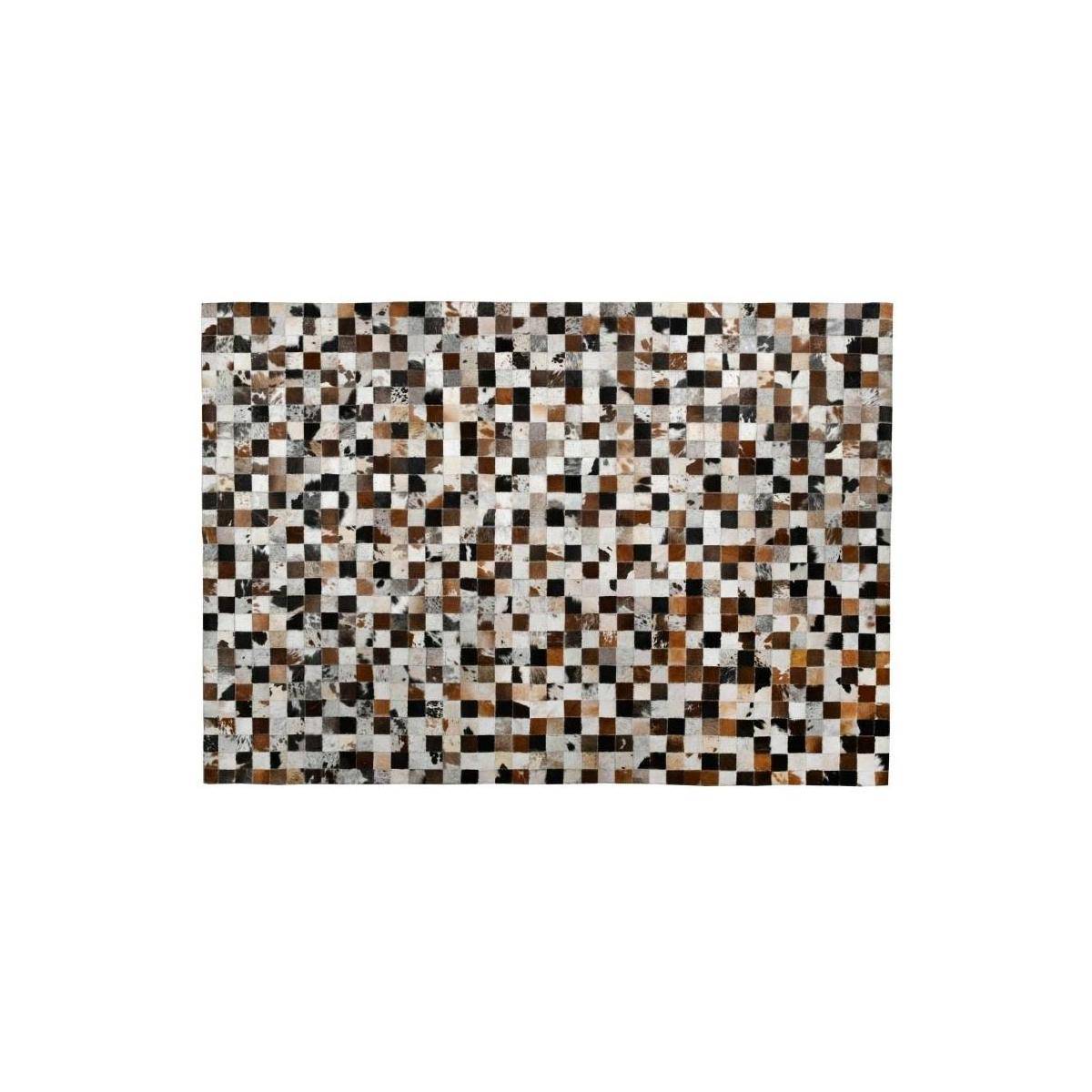 Aubry Gaspard - Tapis en peau de vache véritable Patchwork - Image 1