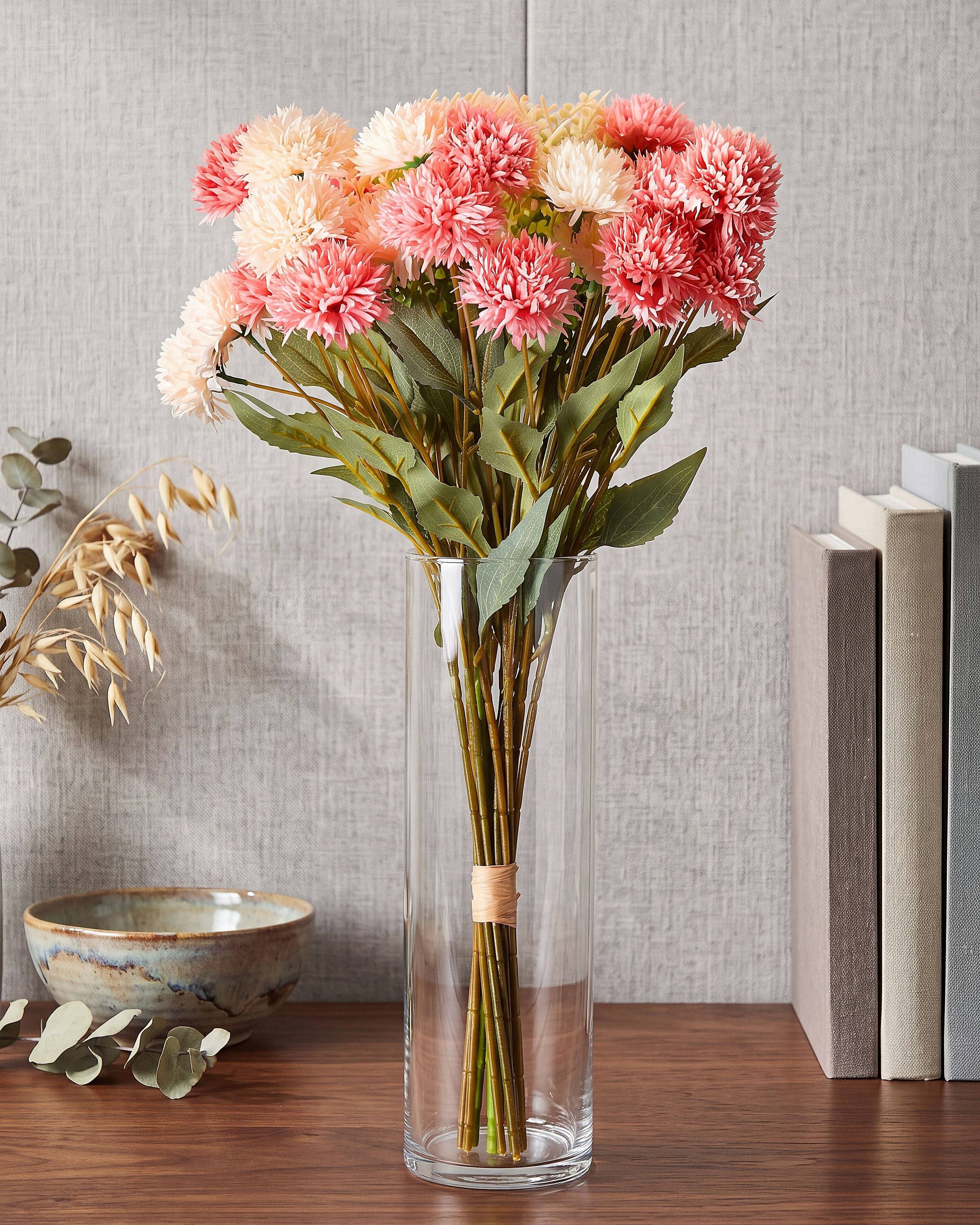 Beliani - Bouquet de fleurs artificielles Tissu Rose SILVEIRA - 40x40x60- Beliani - Image 1