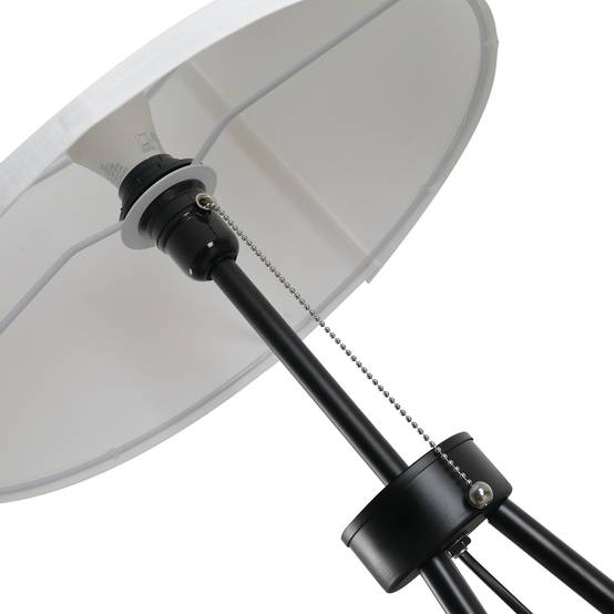 Lampadaire avec abat-jour en polyester et coton, lampe sur pied avec douille E27 pour salon, chambre, blanc, ampoule non incluse. - Image 10