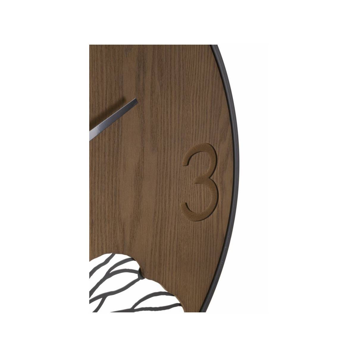 Horloge Murale Design "Leaf" 60cm Marron & Noir - Image 3