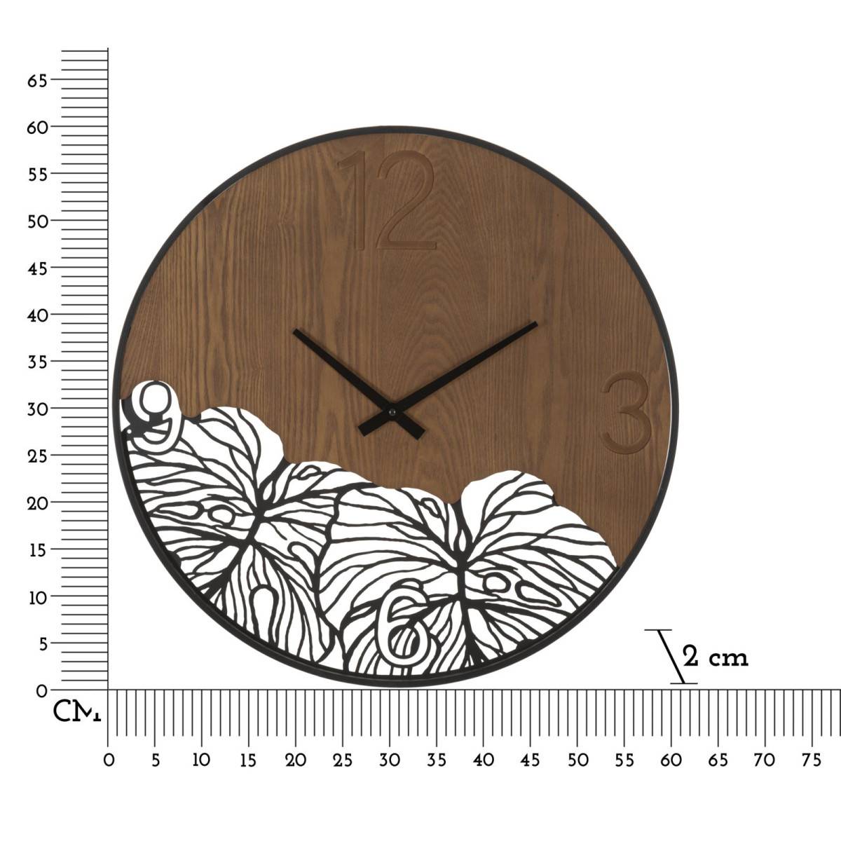 Horloge Murale Design "Leaf" 60cm Marron & Noir - Image 6