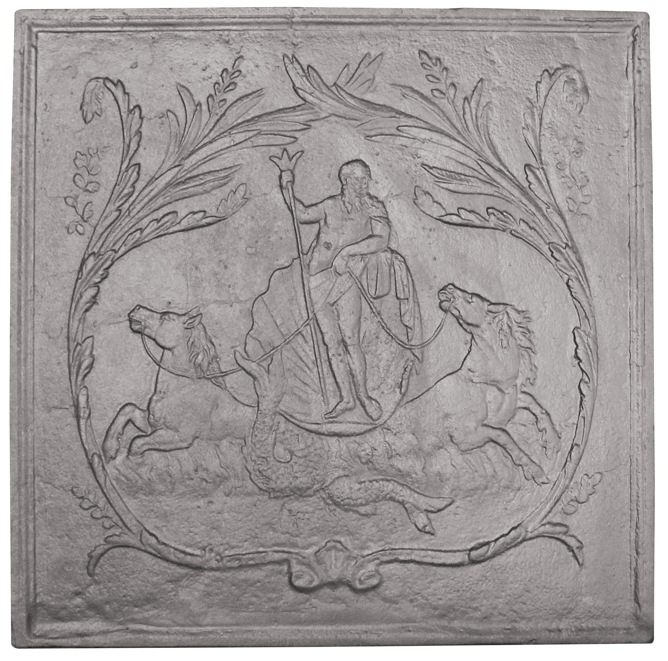 Plaque de cheminée neptune Dommartin grise H. 79 cm X L. 79,6 cm - Image 1