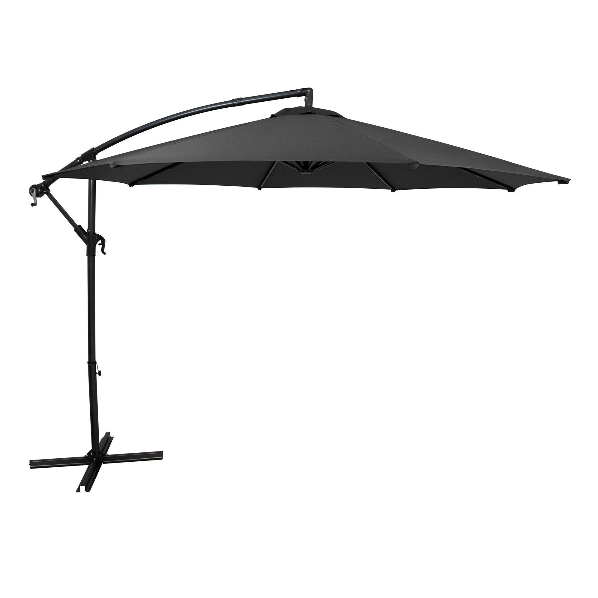 Monstershop - Parasol Banane à Mât Déporté 3 m - Gris - Image 1