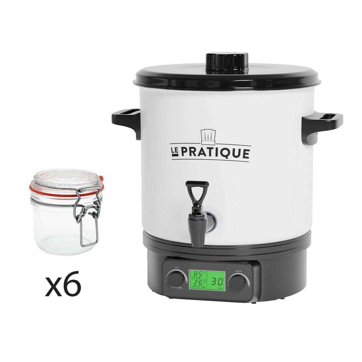LE PRATIQUE - Stérilisateur automatique en émail écran LCD avec 6 bocaux Stérilisateur + 6 bocaux de 200 ml - Image 1