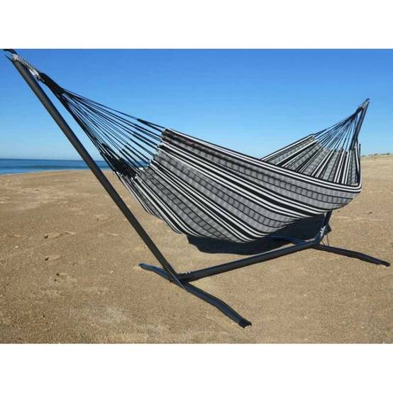 Tropical Hamac - Support hamac INKA L avec Poligono Noir - Tropical Hamac - Image 2