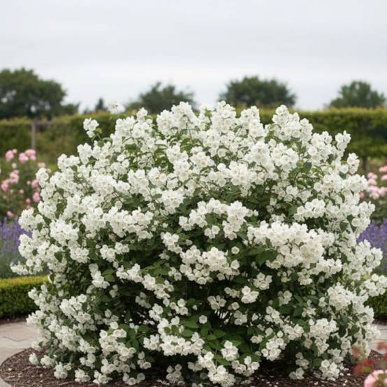 Seringat des jardins virginal, Philadelphus à fleurs Blanche - feuillage Caduc - Pot de 4L - 40/60 cm- hauteur à maturité De 1,00 m à 1,50 m - Image 3