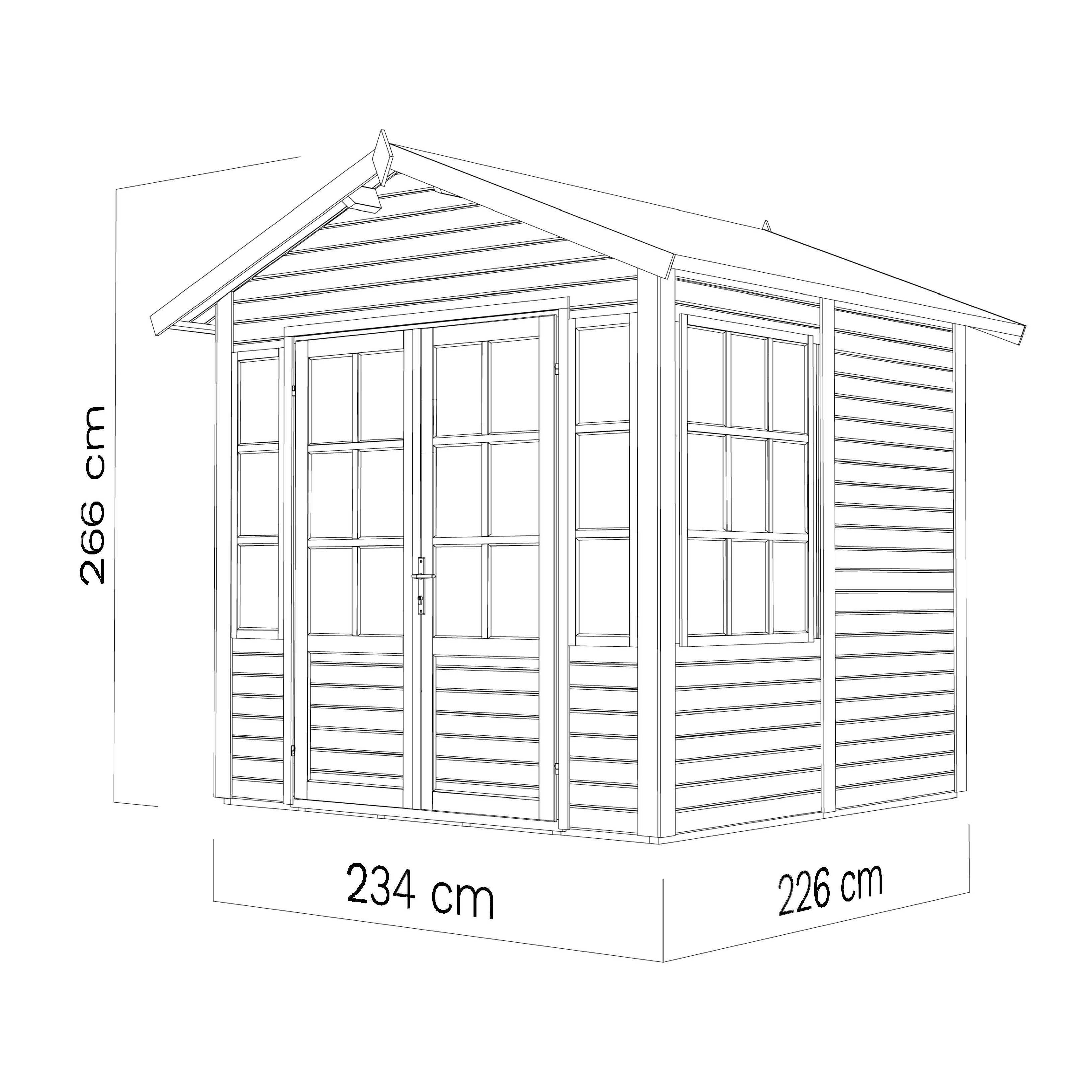 Abri de jardin 5,3m² Bertilo Teahouse 19mm avec plancher - Image 3