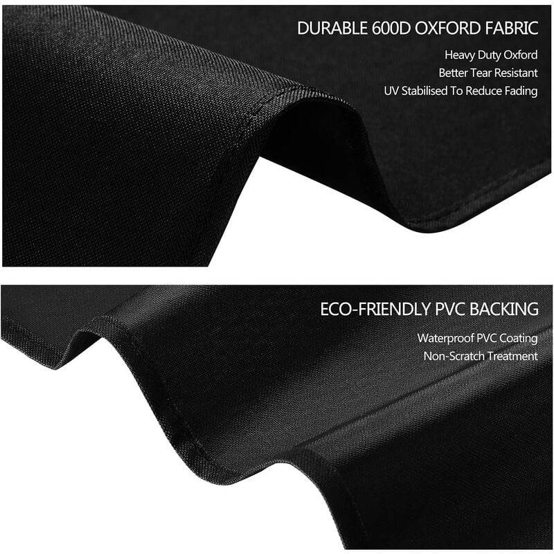 IntiMeg - Housse pour Chaise Longue de Jardin, Imperméable, Coupe-Vent, Robuste Housse de Protection Bain de Soleil, Transat (210x75x40/80cm) - Noir IntiMeg - Image 4