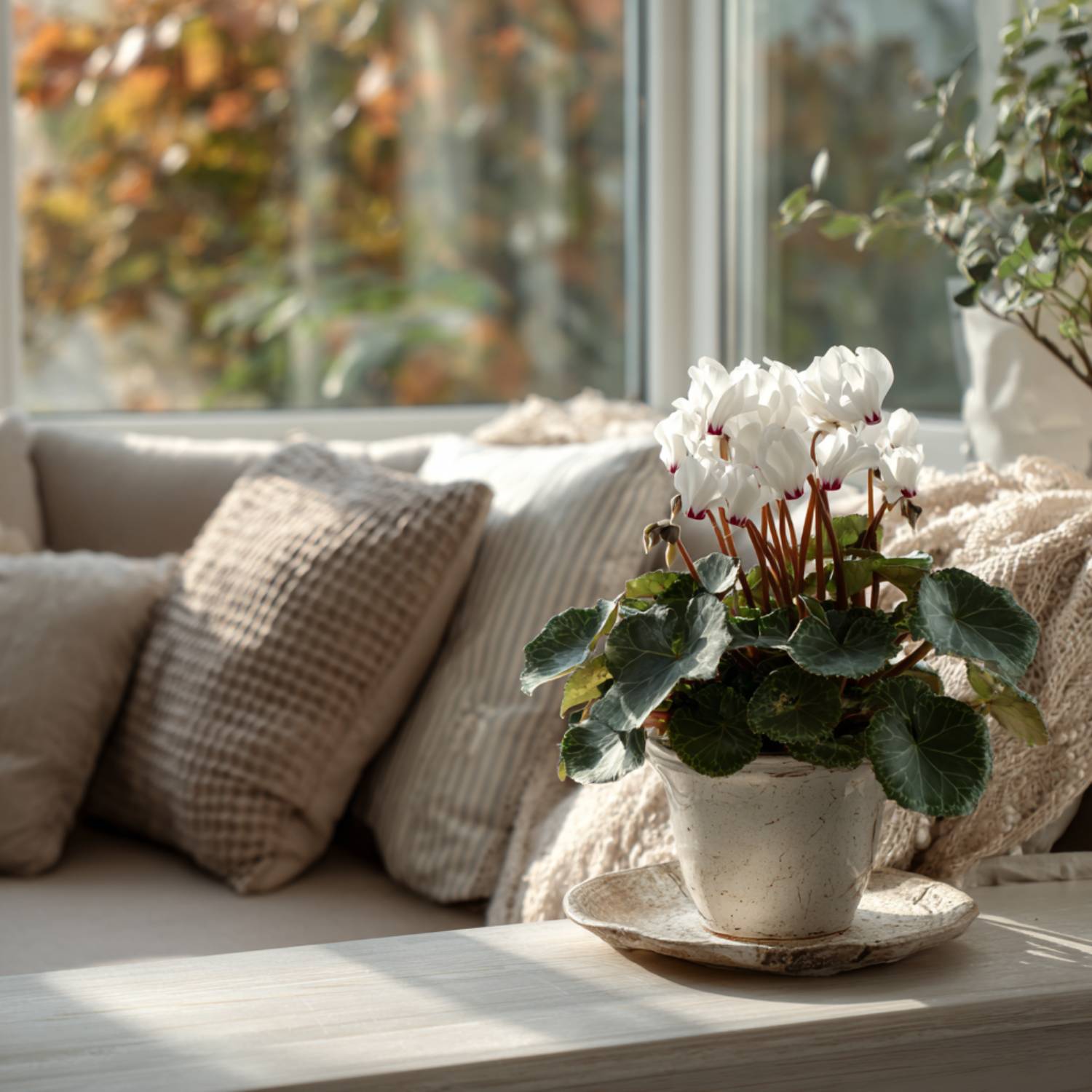 Plant In A Box - Cyclamen de Perse - Set de 3 - Cyclamen 'Metis White' - Hauteur 10-20cm - ⌀9cm - Image 3